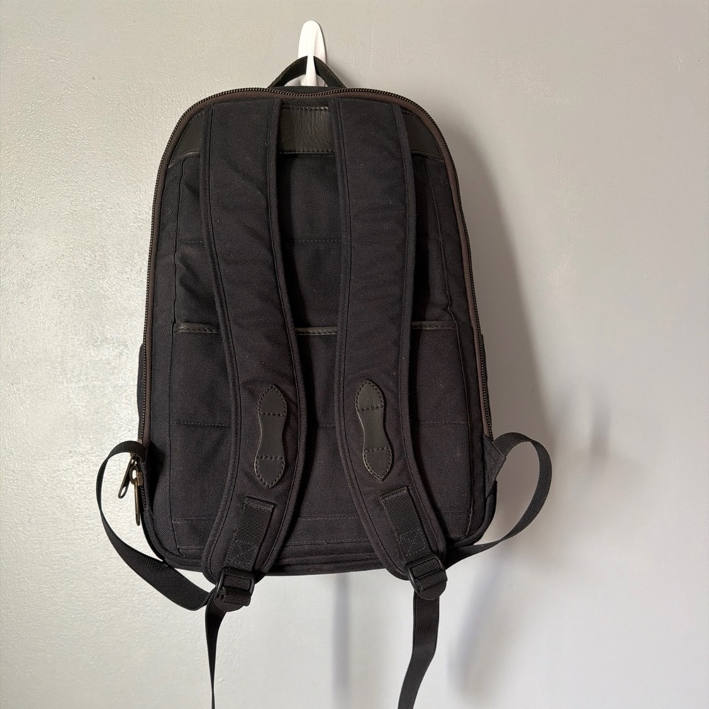 Filson Dryden Backpack Black Dark Navy Laptop Bag 1000D Nylon Leather Handle - Picture 2 of 16